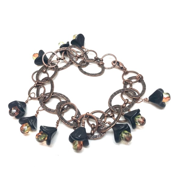 🆕 Handmade bracelet - Copper brown black flowers - Picture 6 of 7